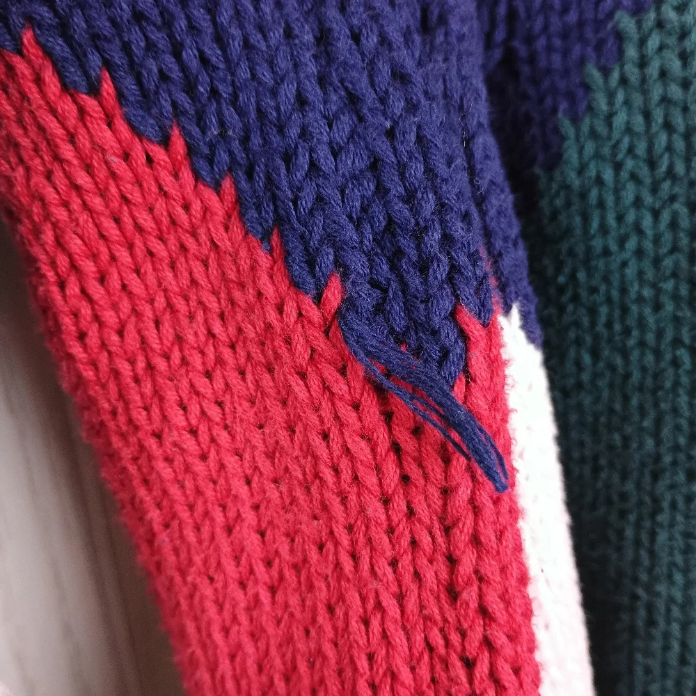 VTG Boston Traders 100% Cotton Knit Sweater large Made in India W/ Flaws. This - Picture 9 of 15